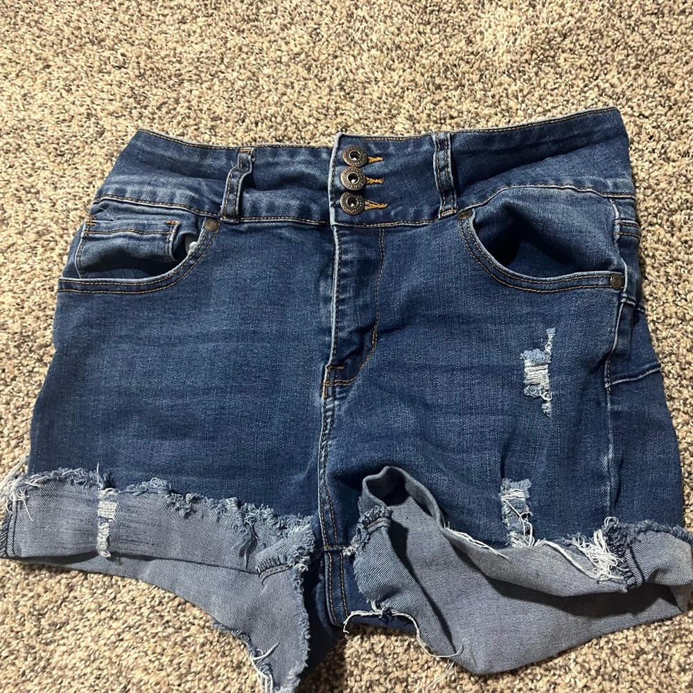 blue denim shorts